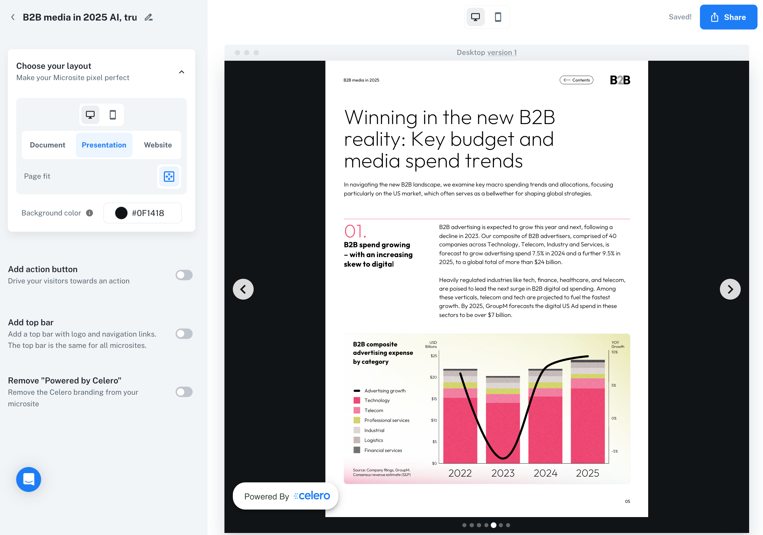 Interactive Content Creation interface screenshot